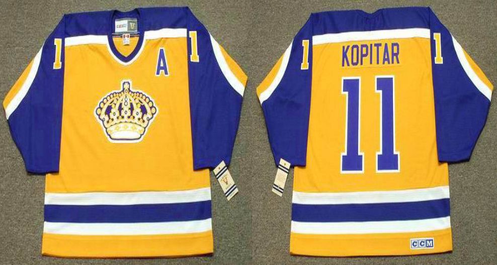 2019 Men Los Angeles Kings #11 Kopitar Yellow CCM NHL jerseys